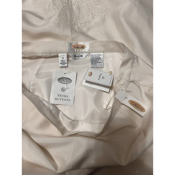 NWT Talbots WMNS Cream 100% Silk Skirt Multi-Occasion Classic A-line Sz 10 - Picture 9 of 9